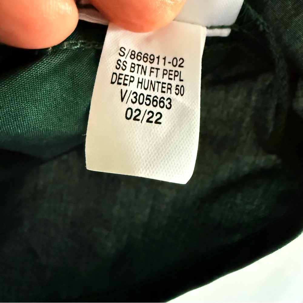 GAP Women's Hunter Green Button-Up Top - Picture 5 of 8
